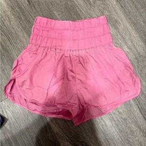 FP Movement pink high-waisted shorts